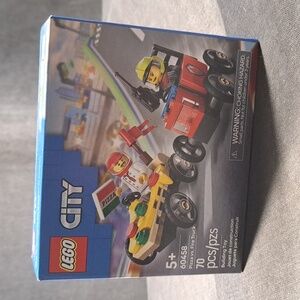 Lego City Pizza Vs. Fire Truck Race Car Pack 60458 Ages 5+ NIB 70 Pieces